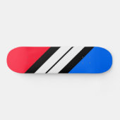 Skateboard Fun Red Blue Black White Diagonal Racing Stripe (Horz)