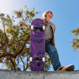 Skateboard Funky Bold Boho Purple Digital Abstrait Fractal