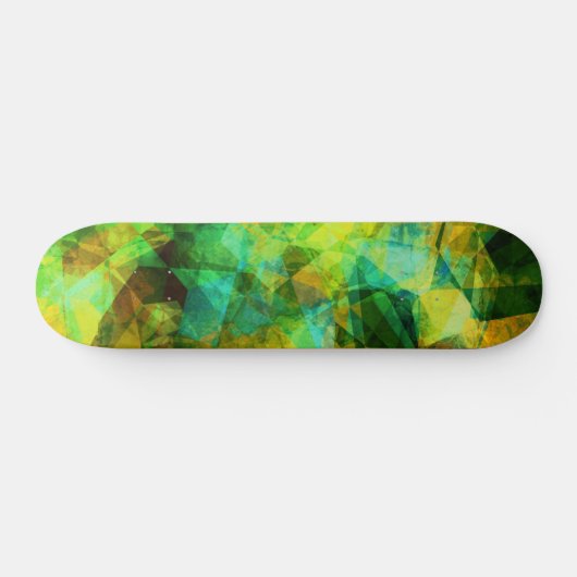 Skateboard Funky Greens Moderne Conception abstraite (Horz)
