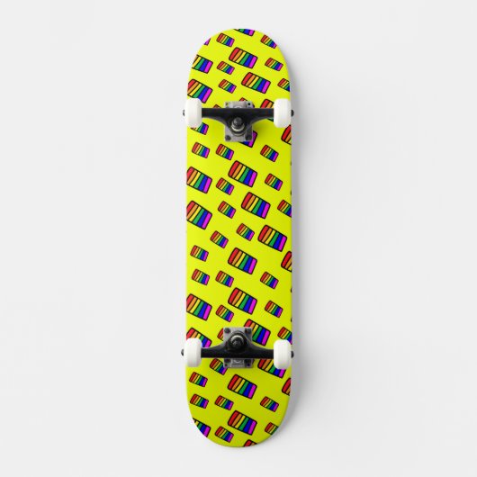 Skateboard Funky Neon Motif arc-en-ciel (Recto)