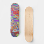 Skateboard Funky Orange Aqua Blue Rose Wave Art Motif (Recto)