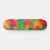 Skateboard Funky rouge orange jaune marbre vert (Horz)