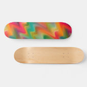 Skateboard Funky rouge orange jaune marbre vert (Horz)