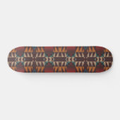 Skateboard Funky Rouge Turquoise Bleu Automne Orange Brown Tr (Horz)