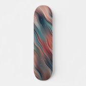 Skateboard Funky Turquoise Coral Bleu Rouge rose rayures Moti (Devant)