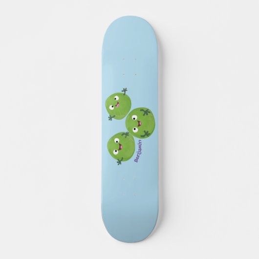 Skateboard Funny Brussels sprouts légumes caricature (Devant)
