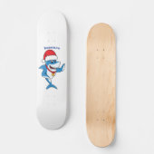 Skateboard Funny Christmas shark cartoon illustration (Recto)