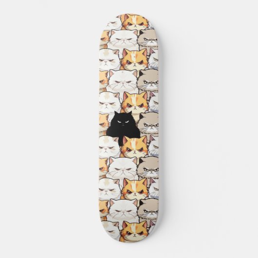 Skateboard Funny coloré Moody Meow Cats Kitten Motif animal (Recto)