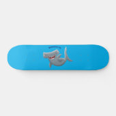Skateboard Funny cute Hammerhead shark cartoon (Horz)