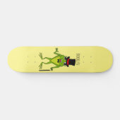 Skateboard Funny frog with top hat cartoon (Horz)