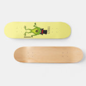 Skateboard Funny frog with top hat cartoon (Horz)
