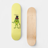 Skateboard Funny frog with top hat cartoon (Recto)