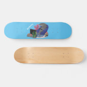 Skateboard Funny shark watching TV cartoon (Horz)