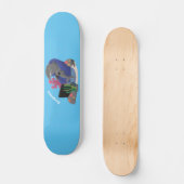 Skateboard Funny shark watching TV cartoon (Recto)