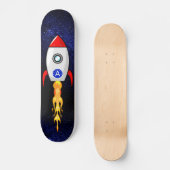 Skateboard fusée spatiale et monogramme sur galaxie (Recto)