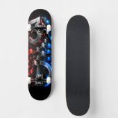 Skateboard Fusion 3D verticale | Logo Cube Futuriste (Recto)