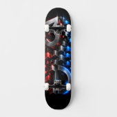 Skateboard Fusion 3D verticale | Logo Cube Futuriste (Recto)