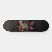 Skateboard Fusion d'art à l'étreinte de squelette néon (Horz)