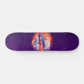 Skateboard Futurisme rétro Moderne Synth Voiture Vague Nuit G (Horz)