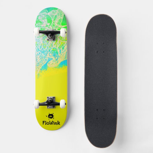 Skateboard Futuriste Jaune (Recto)