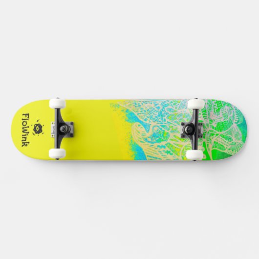 Skateboard Futuriste Jaune (Horz)