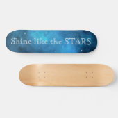 Skateboard Galaxie bleue étoiles de l'espace (Horz)