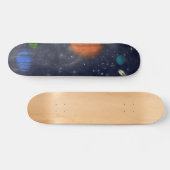 Skateboard Galaxies avec étoiles et planètes dans l'espace (Horz)