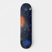 Skateboard Galaxies avec étoiles et planètes dans l'espace (Devant)