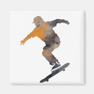 Skateboard Game Sport Challenge Illustratie Pop Magneet