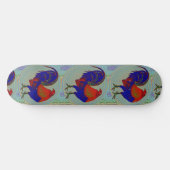 Skateboard Gamecock : Coq impressionniste (Horz)