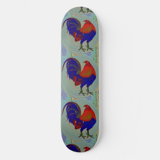 Skateboard Gamecock : Coq impressionniste (Recto)