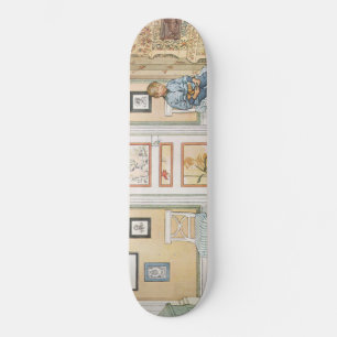 Skateboard Garçon assis dans le coin (par Carl Larsson)