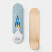 Skateboard Garçon nommé personnalisé bleu d'espace (Recto)