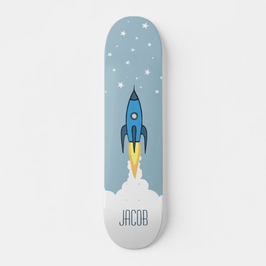 Skateboard Garçon nommé personnalisé bleu d'espace (Devant)