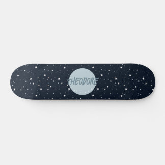 Skateboard Garçons nom personnalisé lune étoiles espace enfan