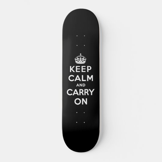 Skateboard Gardez le calme et continuez (conception noire) (Recto)