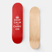 Skateboard Gardez le calme et continuez (conception rouge) (Recto)