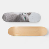 Skateboard Gato de raza azul ruso de ojos verdes (Horz)