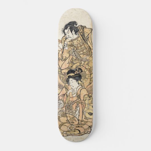 Skateboard Geisha et samurai ukiyo-e japonais orientaux (Recto)