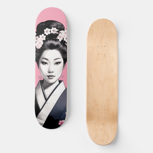 Skateboard Geisha rose (Recto)
