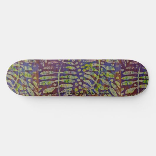 Skateboard Gelli Print Stencil Abstract Art (Horz)