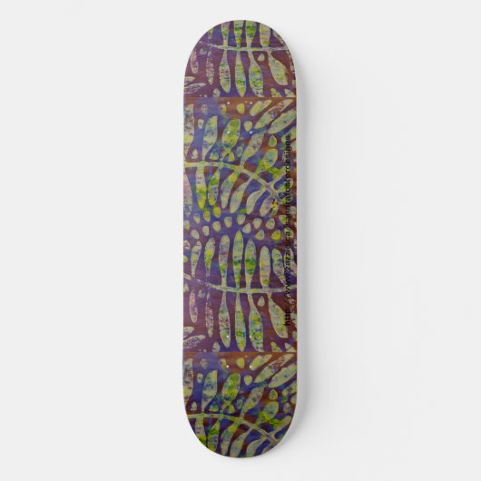 Skateboard Gelli Print Stencil Abstract Art (Recto)