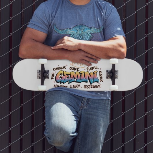 Skateboard Gémeaux Zodiaque Graffiti (Extérieur 3)