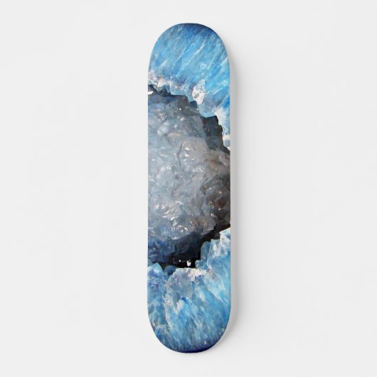 Skateboard Géode cristal bleu tombé (Devant)
