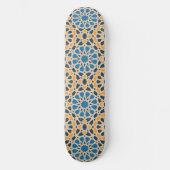 Skateboard Geometric Moroccan Tile & Orange Pattern (Recto)