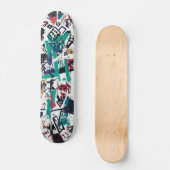 Skateboard Géométrique Abstrait avec Éléments de Graffiti Aud (Recto)