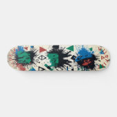 Skateboard Géométrique Abstraite avec Gras Graffiti (Horz)