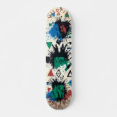 Skateboard Géométrique Abstraite avec Gras Graffiti (Devant)