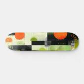 Skateboard Géométrique Abstraite avec orange gras et vert (Horz)