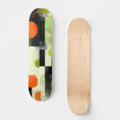 Skateboard Géométrique Abstraite avec orange gras et vert (Recto)